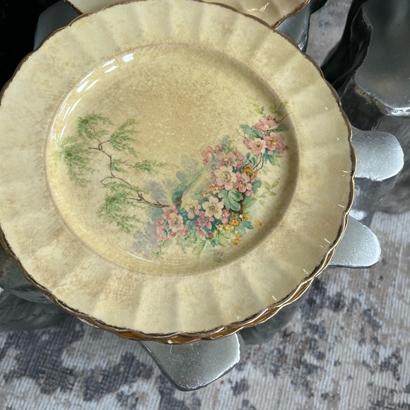 Imperial ware porcelain breath o spring dinner plates yellow 11 plates 1930s - Picture 12 of 17